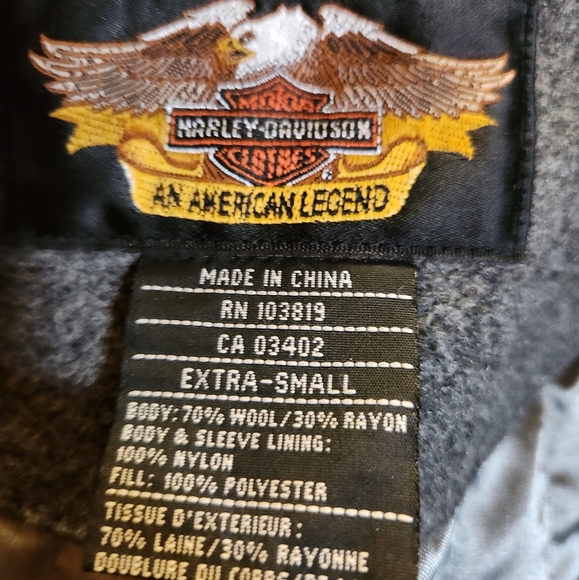 Harley-Davidson Women's Peacoat Dress Wool Jacket - Picture 4 of 6